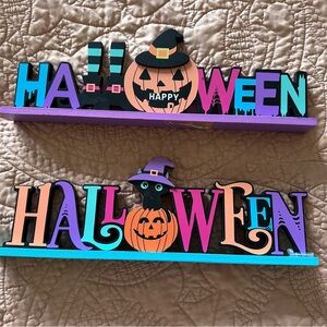 Halloween Decor with Witch and Pumpkin‎ Design Set of 2